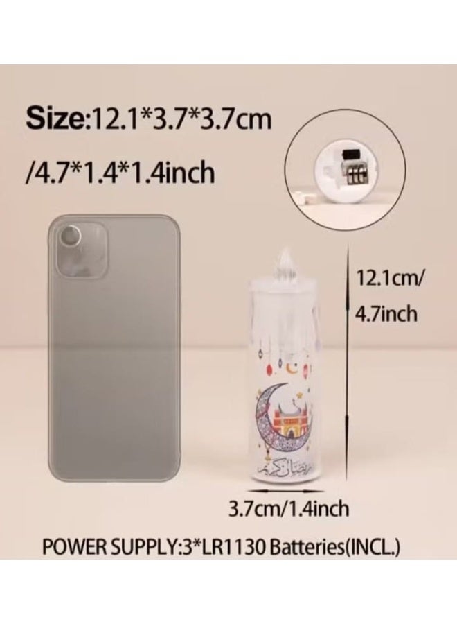 طقم 4 شموع إلكترونية بدون لهب لرمضان—آمنة وأنيقة لإضفاء أجواء رمضانية دافئة على منزلك - Image 2